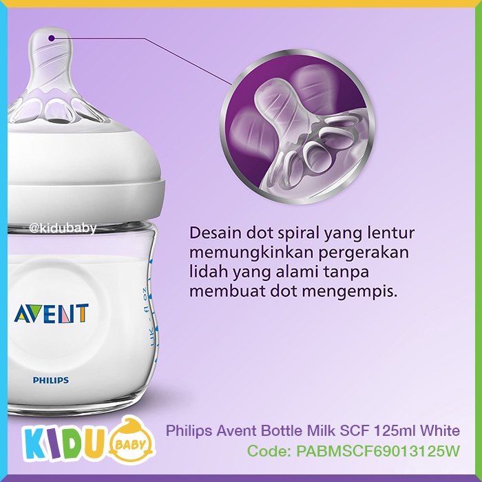 Philips Avent Bottle MIlk SCF 690/13 125ml White Botol Susu Bayi dan Anak Kidu Baby