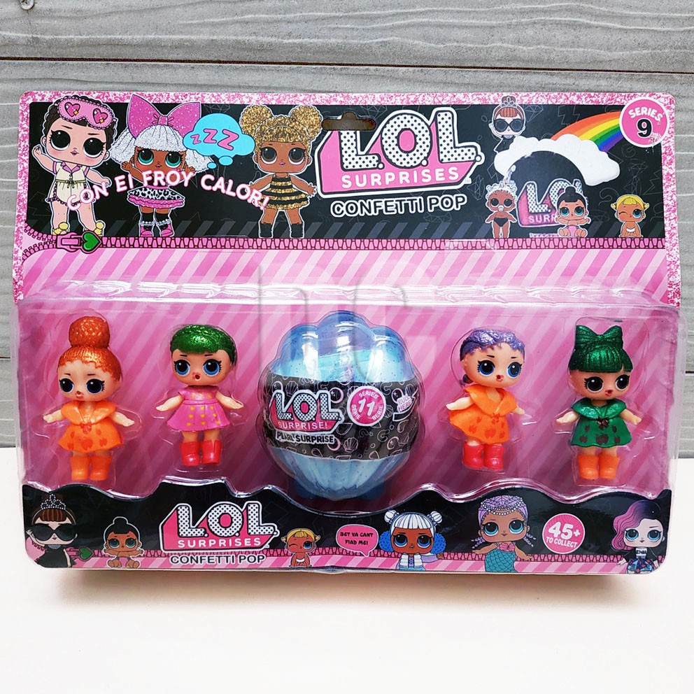 LOL Surprise Confetti Pop 5in1 Mainan L.O.L Surprise Doll Bola Kejutan Mini Figure LOL