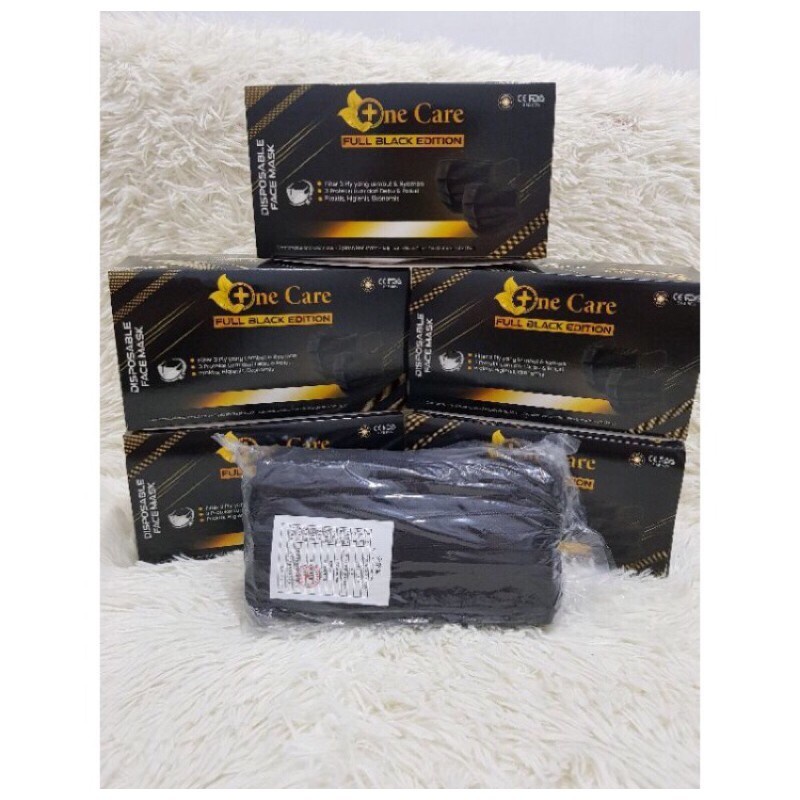 MASKER MEDIS ONE CARE ONECARE HITAM FULL BLACK EDITION