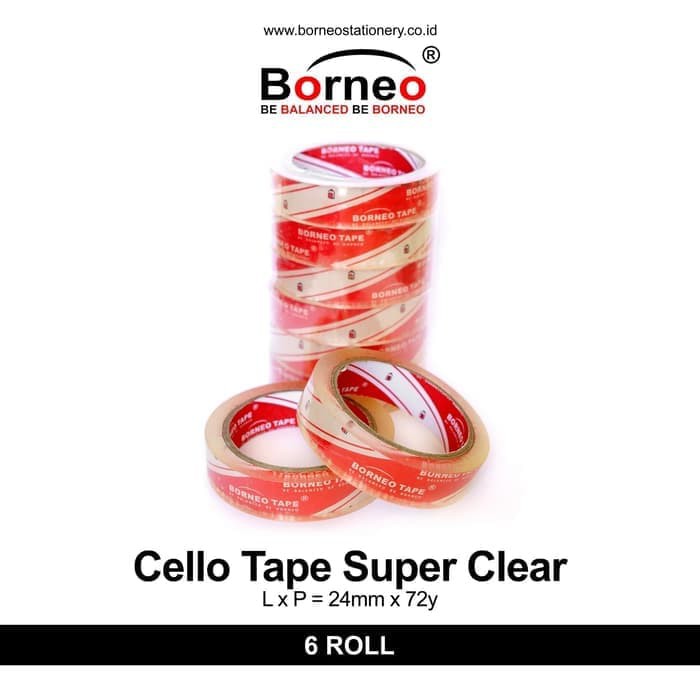 

CELLO TAPE BORNEO 24MM X 72Y SUPER CLEAR BORNEO