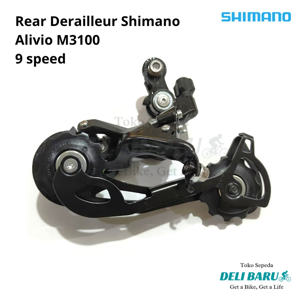 Shimano RD Alivio M3100 Rear Derailleur 9 speed long cage sepeda MTB