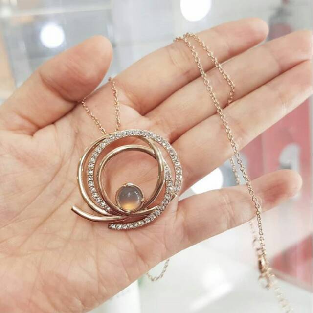 Agate Aura Pendant Necklace Bros, Kalung Hijab