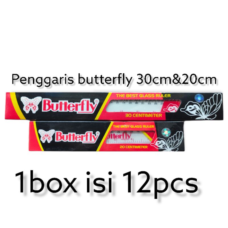 

penggaris butterfly 30cm&20cm 12pcs