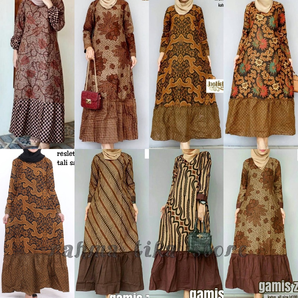 Pusat Grosir (bisa Cod) Gamis Batik Manggar, Padi,sekar,cantik,kubis,kipas,daun,kupu,nadine,gendis Z907gVf1GjaWMW