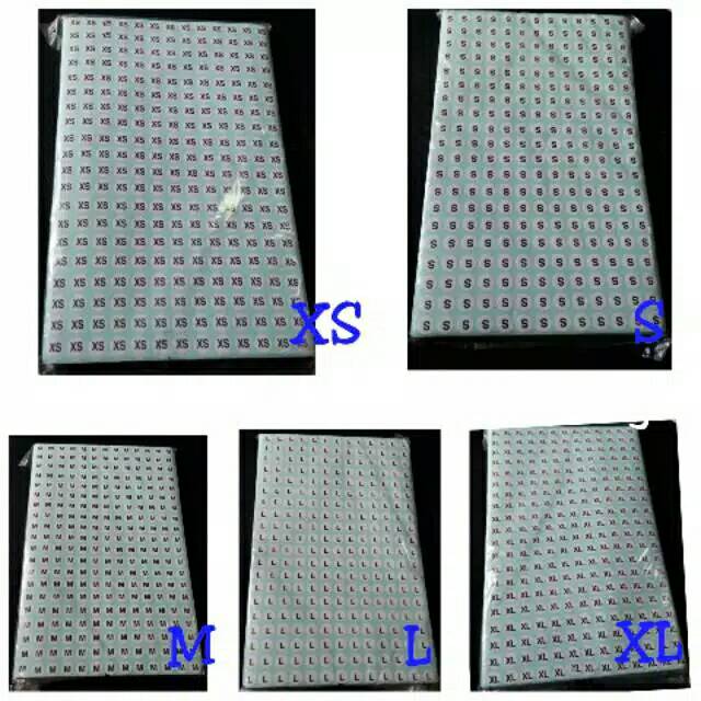 COD Kertas Tempelan Stiker Label Ukuran Baju Size Sticker XS S M L XL XXL pakaian / sepatu praktis-1