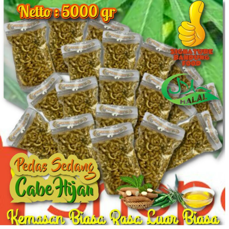 

5 Kg Gurilem Mantap Khas Bandung - Rasa Pedas Sedang Cabe HIJAU