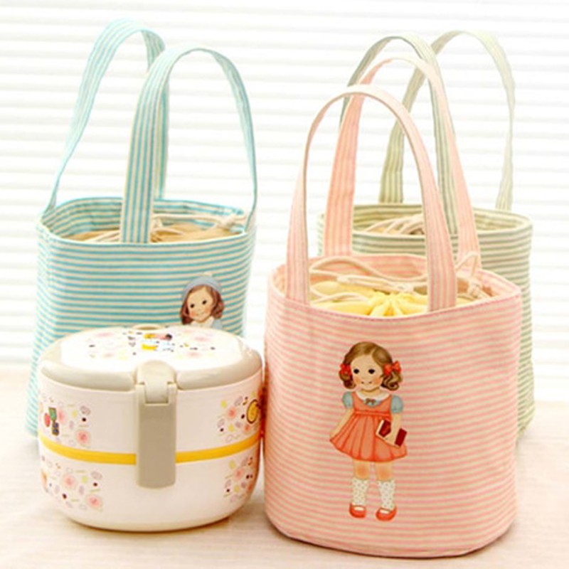 tas bekal kanvas cute doll canvas portable lunch bag (3D5) bta177