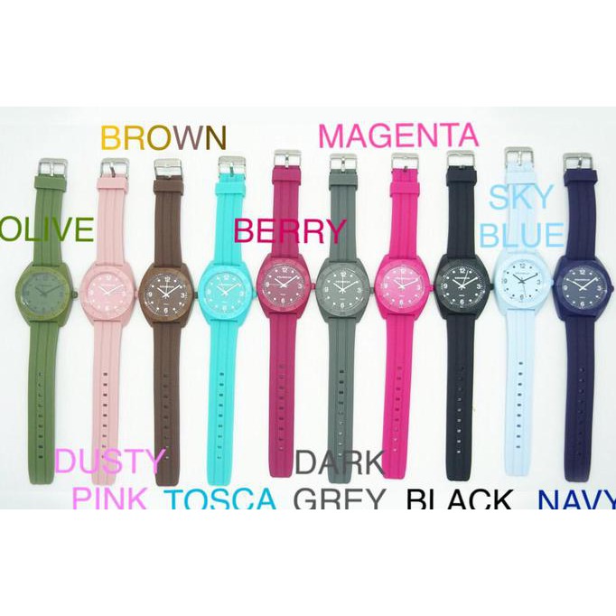 BIG SALE BRUN BRUN PARIS JAM TANGAN SILICON WATCH - MAX Berry