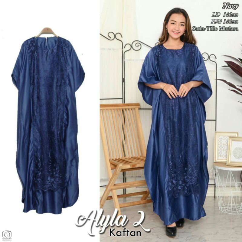 funie alyla kaftan bahan valvet kombinasi tule