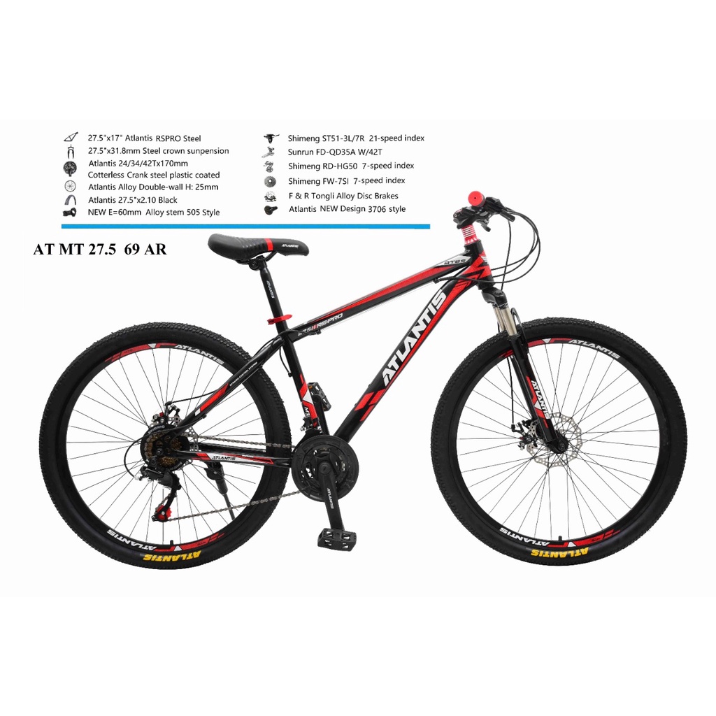 Sepeda Gunung 27.5 Atlantis Cakram 21Sp sepeda MTB 27.5 ATLANTIS 69 AR