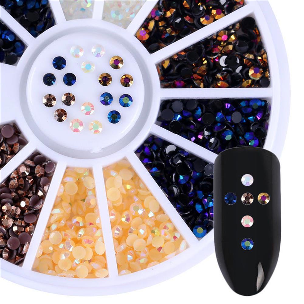 Preva Paku Rhinestones 3D Warna-Warni Diy Tips Glitters In Wheel