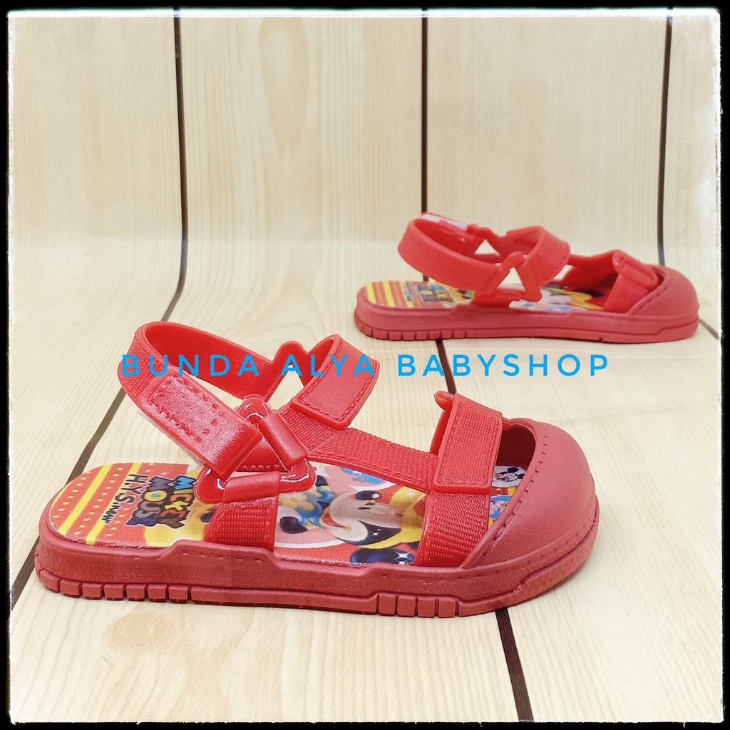 Sendal Anak Laki Laki Umur 9 Bulan 1 2 3 4 5 Tahun MERAH Anti Licin Motif Kartun Alas Karet - Sepatu Sandal Anak Cowok Elastis Lucu Nyaman DIpakai