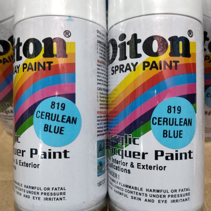 Pilok Cat Diton Cerulean Blue 819 Per 1 Dus / 12 Klg Biru Langit 150cc Harga Per 1 Dus (12) Cat Semprot Diton 150cc Pilok Diton Pilox Diton Cat Diton 150cc