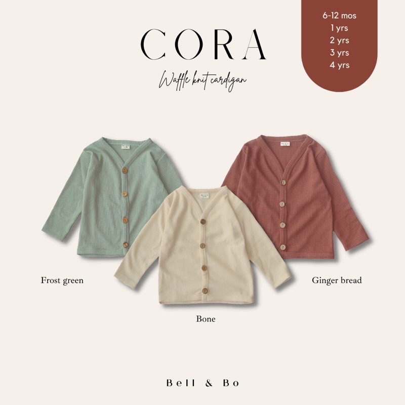 Cora Cardigan Bell &amp; Bo / Cardigan Anak Polos