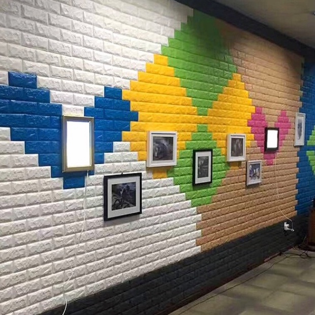 Wallpaper Dinding Foam 3D Motif Batu Bata / Wallpaper Dinding Kamar Tidur batu bata High Quality-5