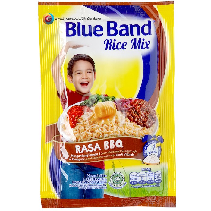 Blue Band Rice Mix 45gr Barbeque Margarin Mentega Blueband Nasi