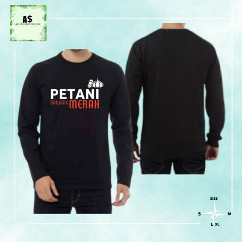 kaos baju lengan panjang petani bawang merah kaos petani