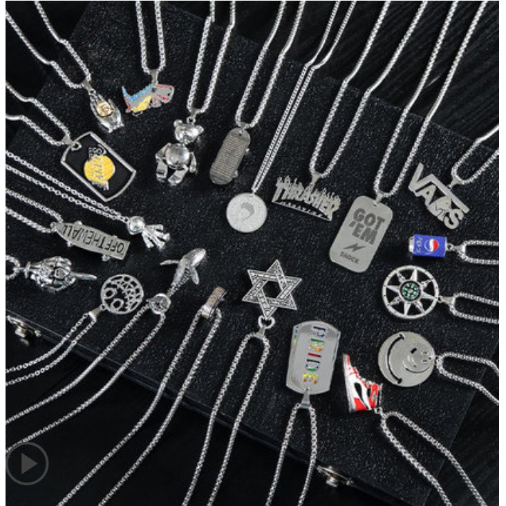 Kalung Liontin Rantai Anti Karat Punk HIPHOP Korea Fashion Women Necklace Alloy Cewek Hip Hop