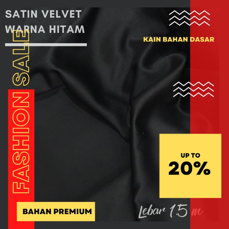 Bahan Kain Satin Velvet Background Backdrop Foto Studio Warna Hitam