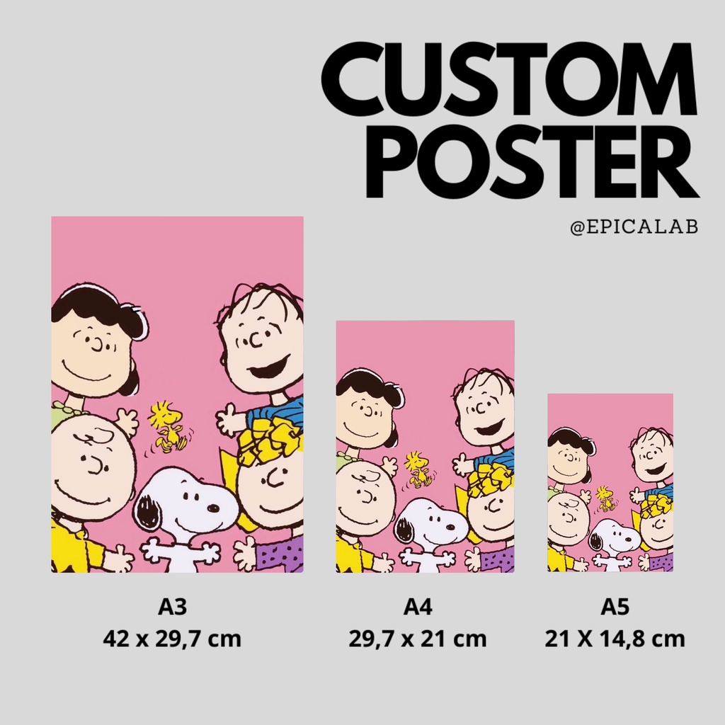 

Poster custom ukuran A3/A4/A5 murah - foto / desain sendiri