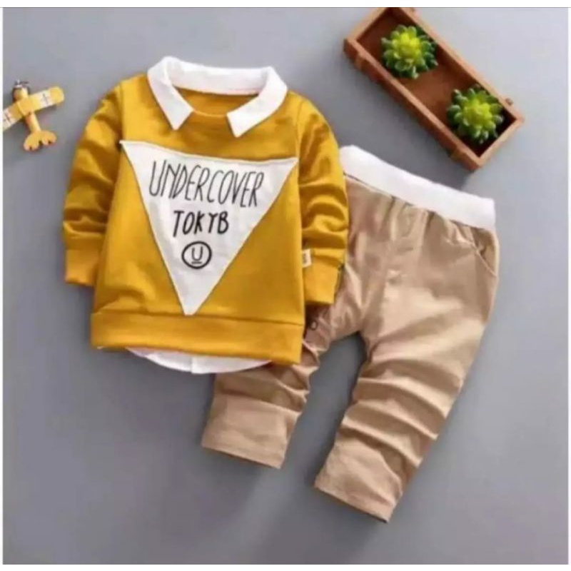 SETELAN SWEATER ANAK LAKI-LAKI?/SETELAN SWEATER KERAH UNDERCOVER TERBARU 1-5 TAHUN