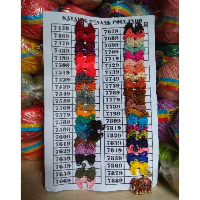 BENANG  RAJUT POLY INDO kilap warna lengkap