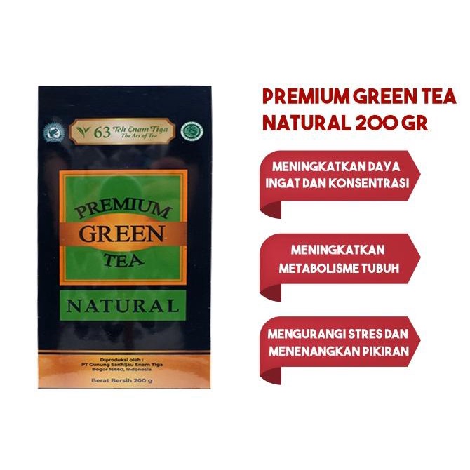

[ COD ] Teh 63 Premium Green Tea Natural 200gr TERPERCAYA Kode 323