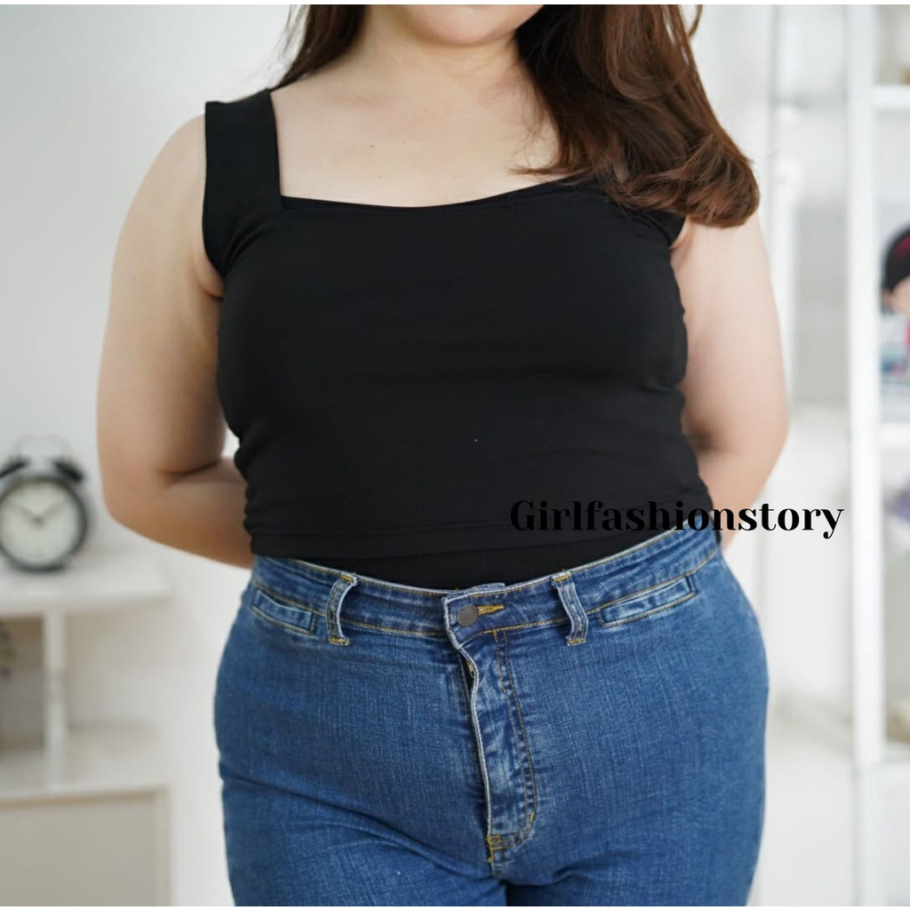 BEFAST - ZFS OOTD Wanita Tanktop IVANA / [PLUS SIZE] SQUARE TANKTOP / Tanktop Jumbo Kasual / Tanktop Daleman Wanita / Atasan Pakain Wanita Sexy / Tanktop Polos / Termurah / Terlaris