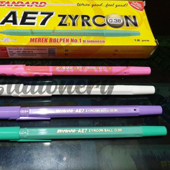 

♝ Pulpen ae7 zyrcon standard 0.38 hitam 1pak isi 12pc ♠