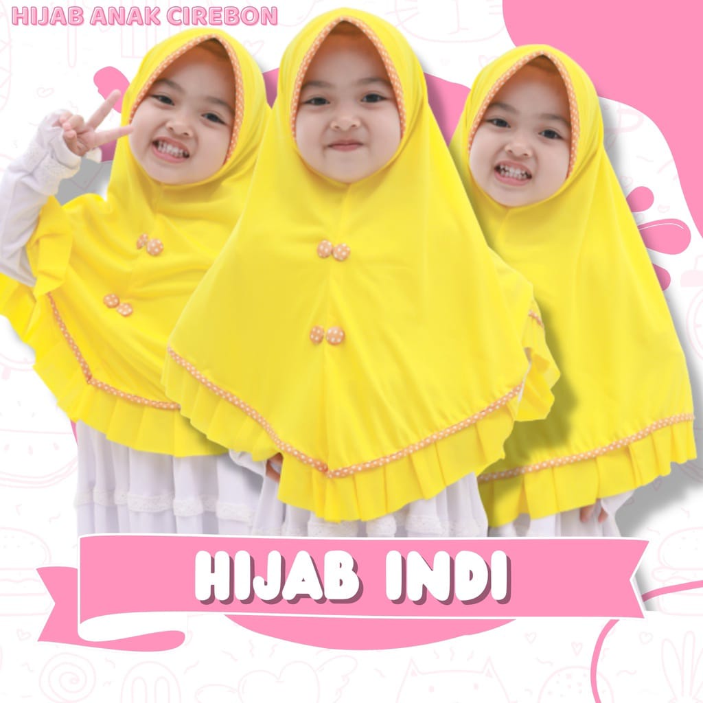 Kerudung Jilbab Hijab Instan Anak Sekolah SD,TK,PAUD  Usia 3 4 5 6 tahun