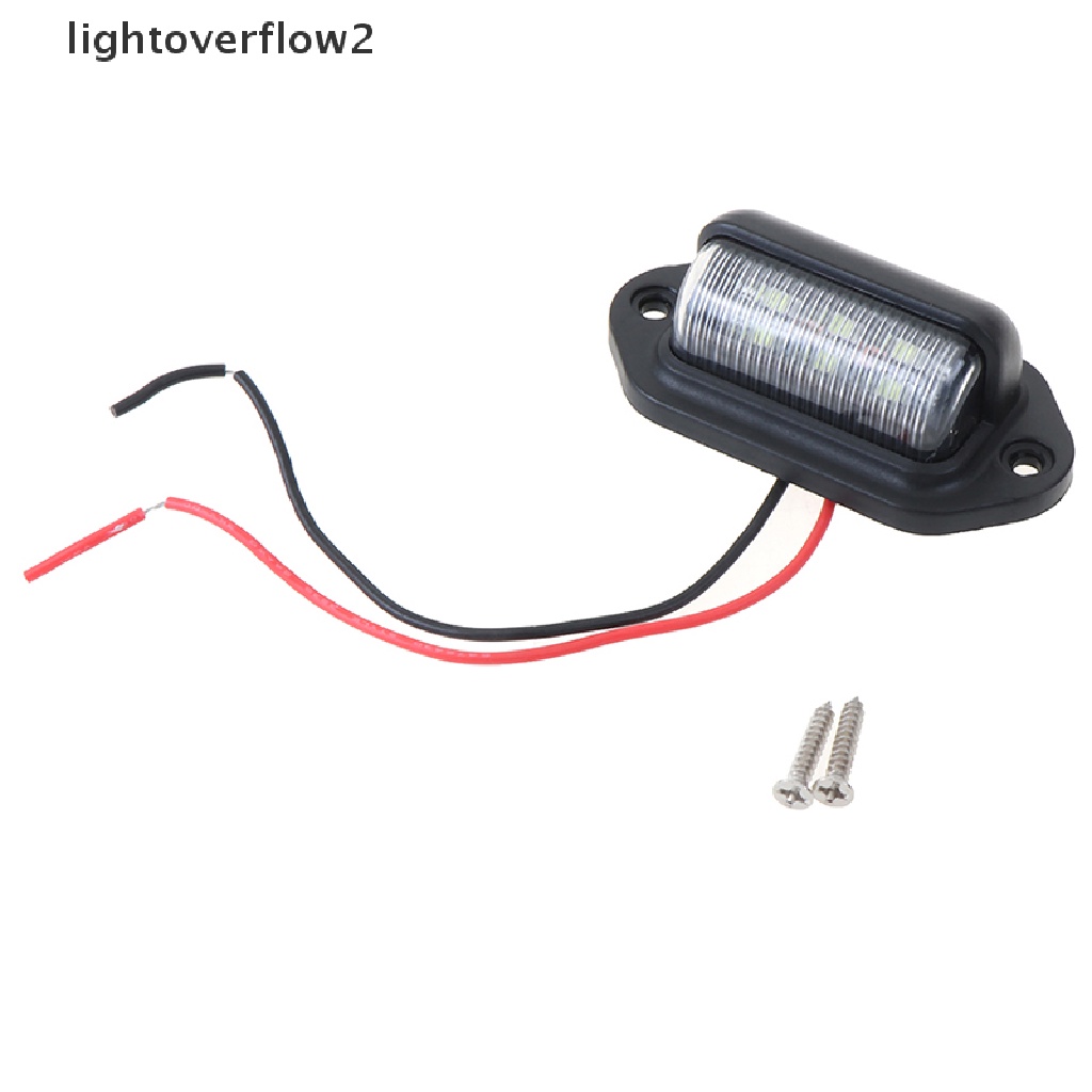 (lightoverflow2) 1 Pc Lampu 6-LED 12V Anti Air Untuk Plat Nomor Kendaraan