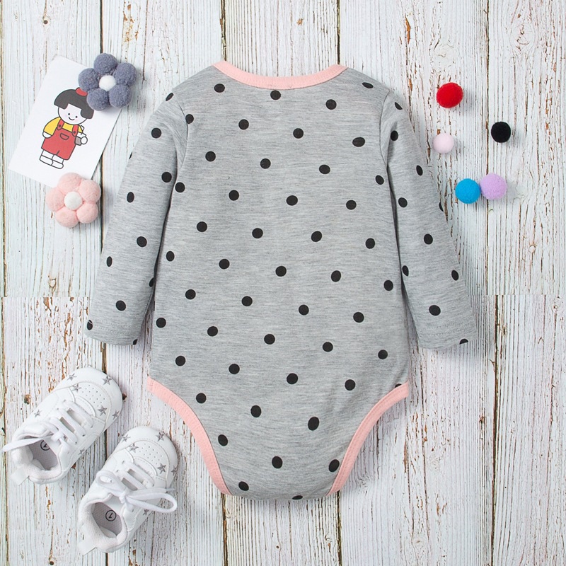 SALES!Romper Jumpsuit Bayi Anak Perempuan Baju Dotted Katun Lengan Panjang Kasual Bodysuit