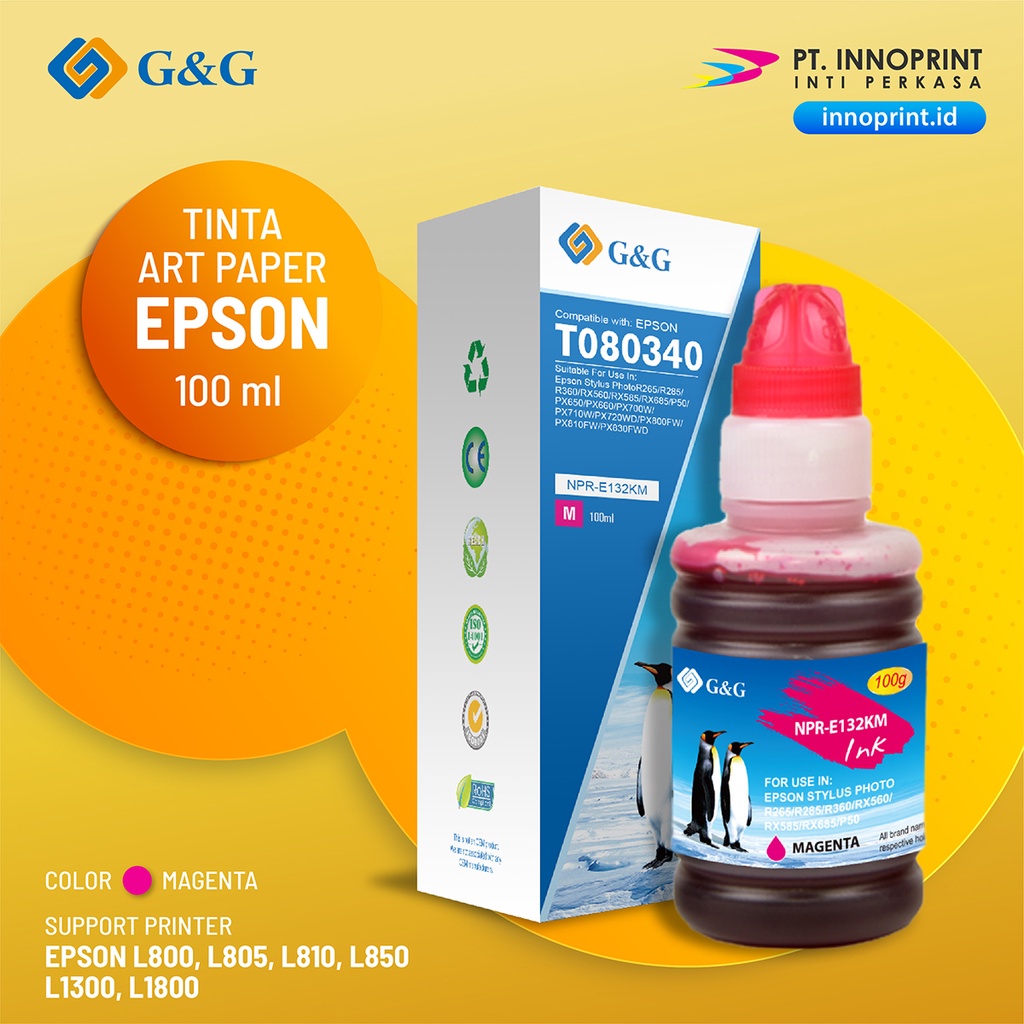 Tinta Art Paper G&amp;G Original Compatible Untuk Head Print Epson Cyan, Magenta, Yellow, Black, LC, LM