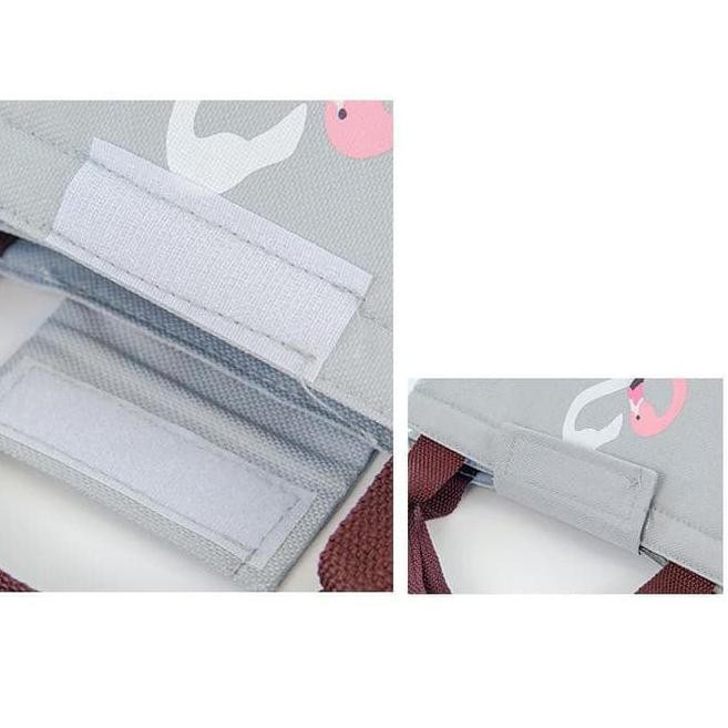 ♔ HALO.BAG 607 lunch bag tas bekal cooler bag FLAMINGO Tas bekal motif flamingo lunch bag flamingo ♂