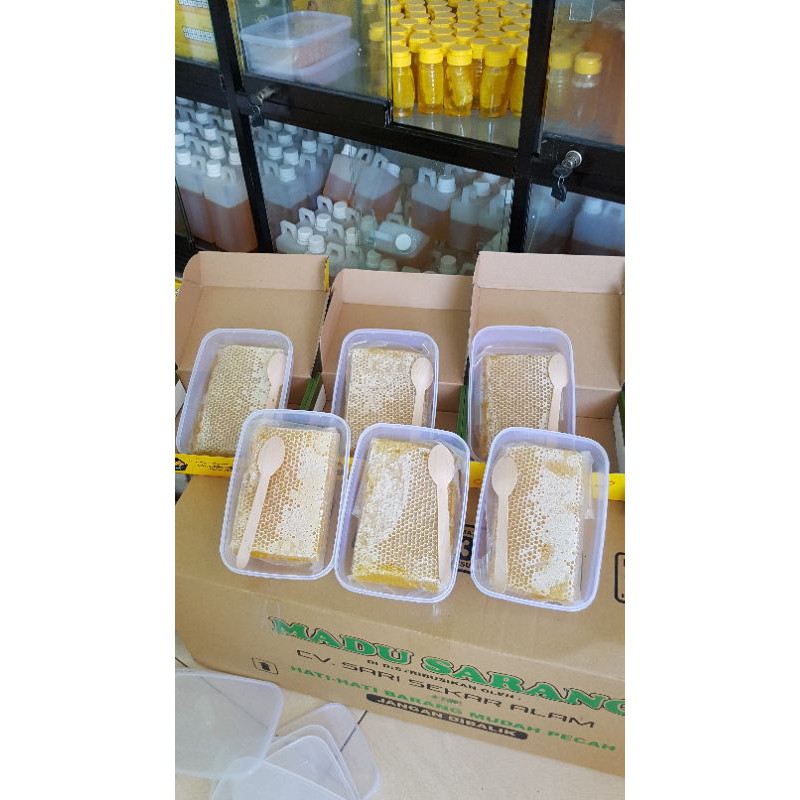 500Gr Dus Polos Sarang Madu Murni Asli Alami Melifera honeycomb