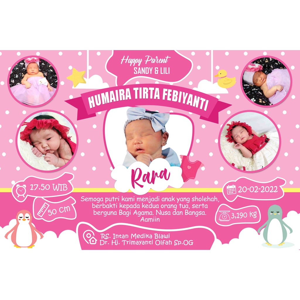 Jual kartu ucapan kelahiran anak baby card murah Indonesia|Shopee Indonesia