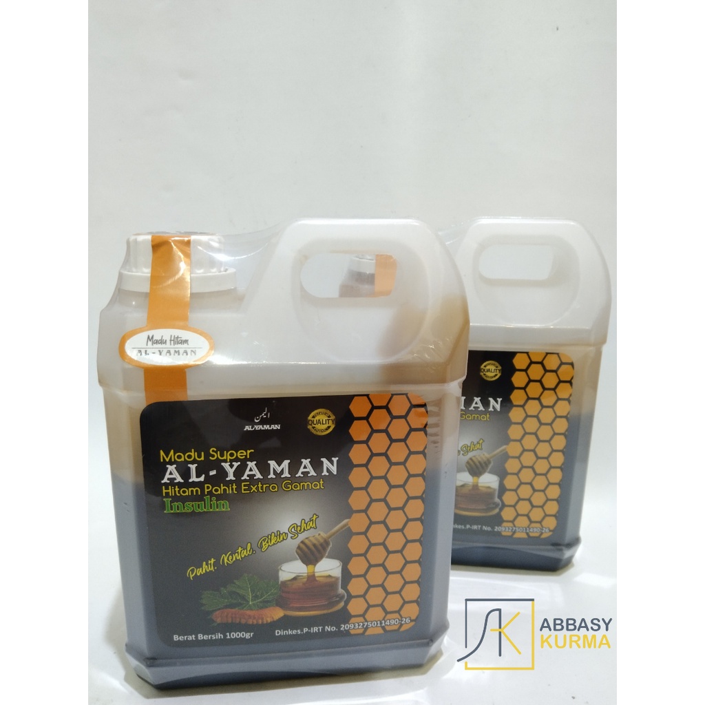 Madu Super AL-YAMAN Hitam Pahit Extra Gamat Plus Insulin 1kg / Madu Diabetes