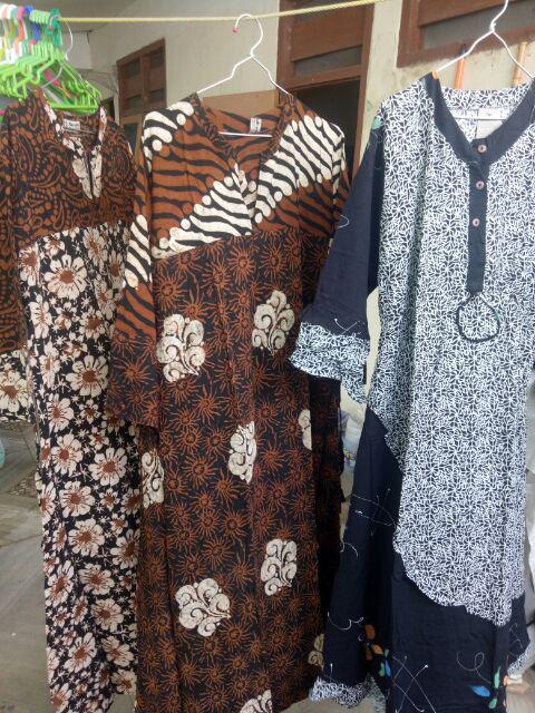 Sukaini Batik Cap Natasya Longdress Batik Gamis Batik Busui Daster Kekinian Batik Pekalongan