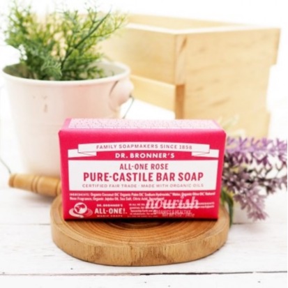 Dr Bronners Pure-Castile Bar Soap - Rose