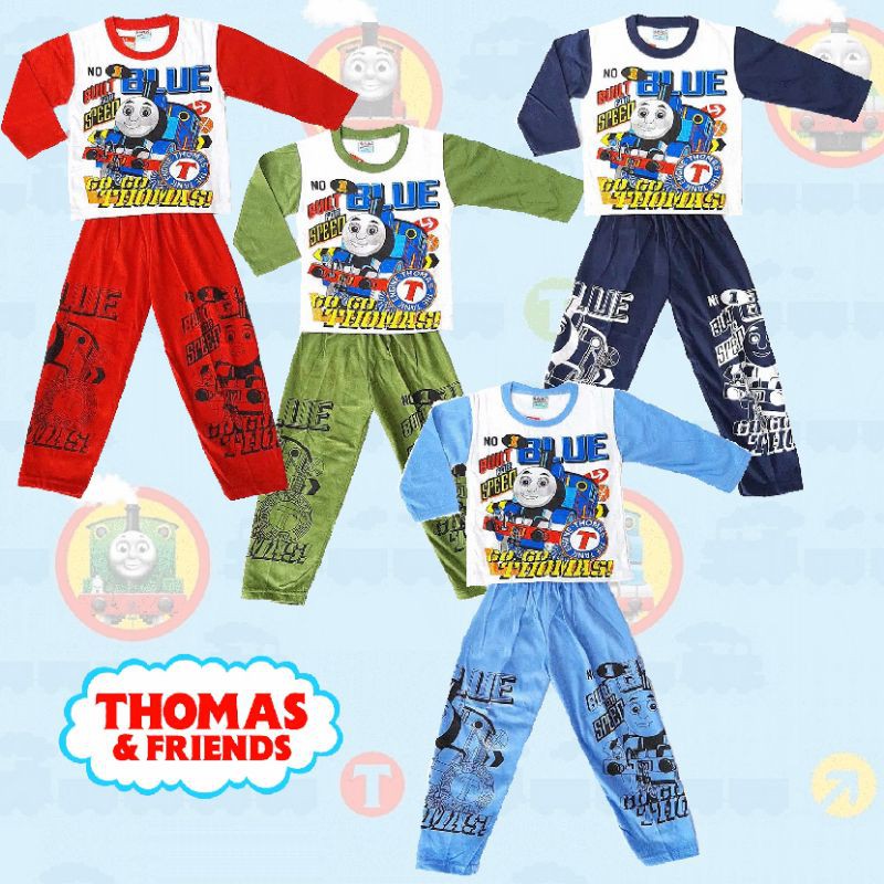 Piyama anak baju tidur setelan anak laki gambar kartun THOMAS AND FRIENDS