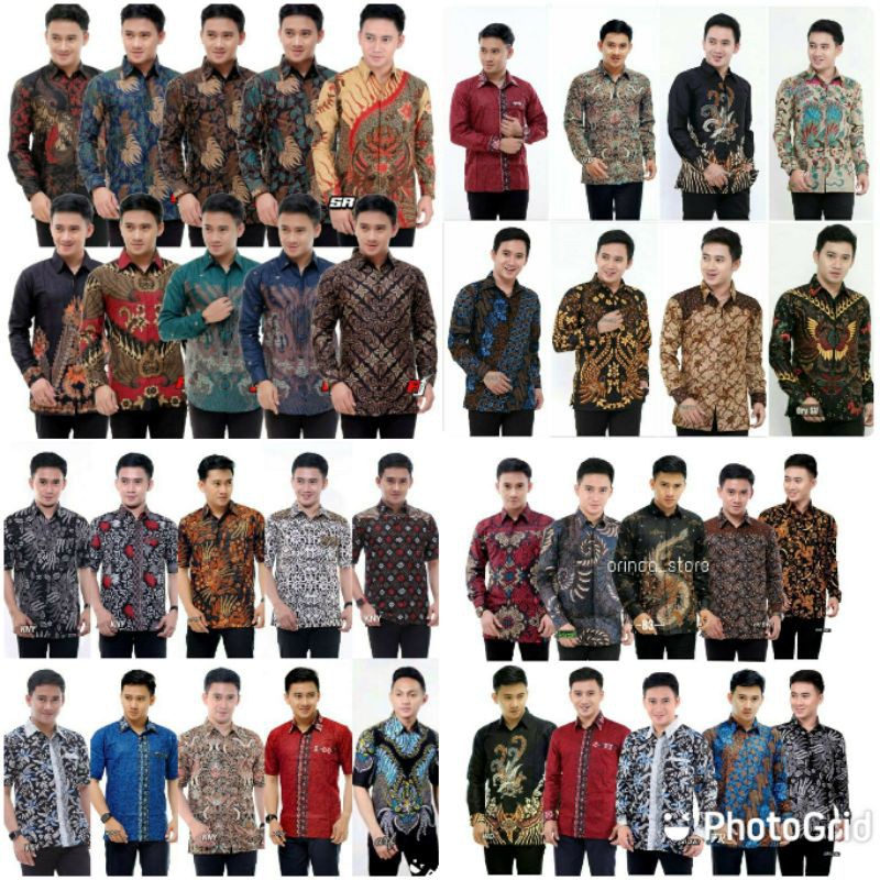 Paket Usaha isi 7 baju 1kg  harga 160rb Kemeja Batik Baru Motif Acak