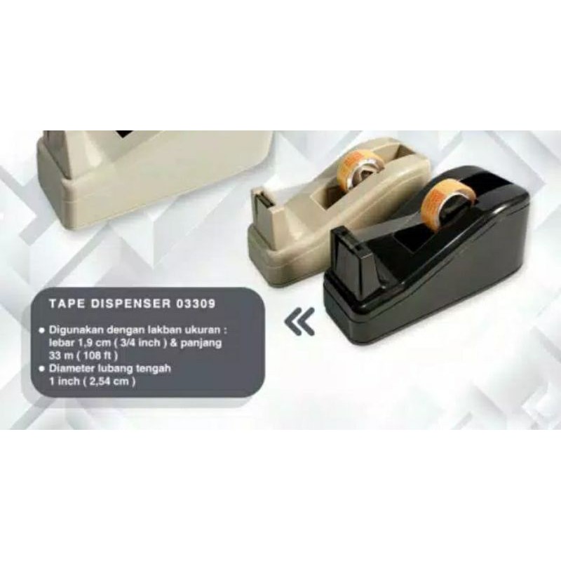 Tape dispenser PREMIUM/ dispenser isolasi Kw-Trio 3309, buat isolasi core 1&quot;