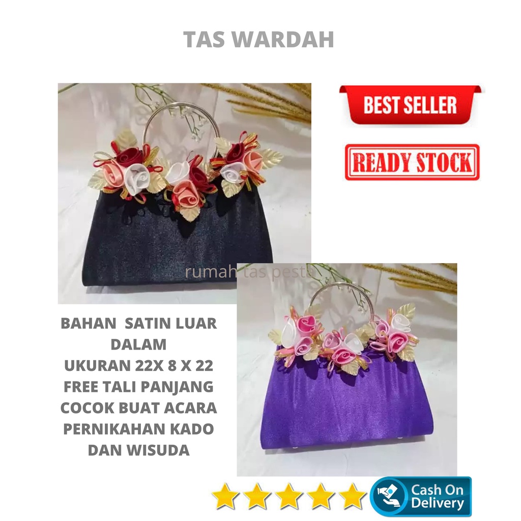 TAS PESTA WARDAH MODEL CLUTCHES DAN SELEMPANG BAHAN SATIN HALUS TERMURAH BISA COD BEST SELLER LEBIH HEMAT BELI 2 SATU ONGKIR