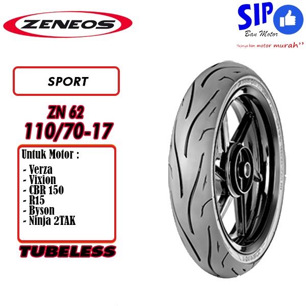 Ban motor sport Zeneos ZN62 110 70 17 tubeless