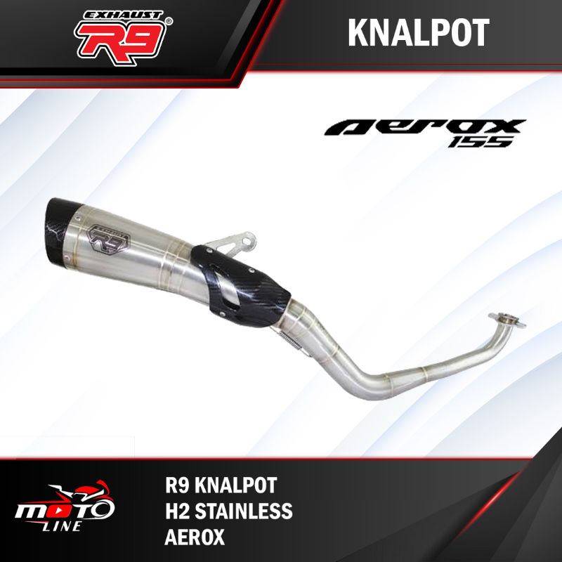 knalpot r9 h2 stainlese aerox