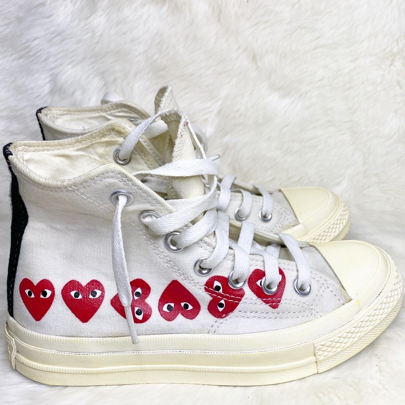 Converse X CDG Play High Multi Heart White Second
