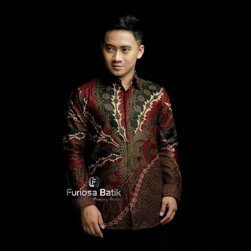 Batik Pria Lengan Panjang Batik Furiosa Art motif Garuda Size M L XL XXL Reguler