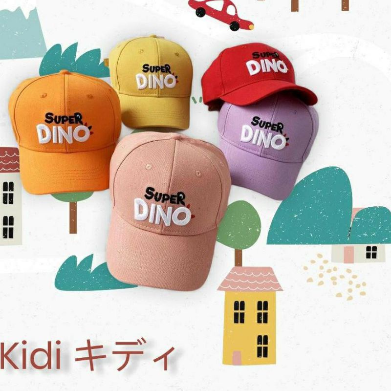 topi anak super dino bordir premium