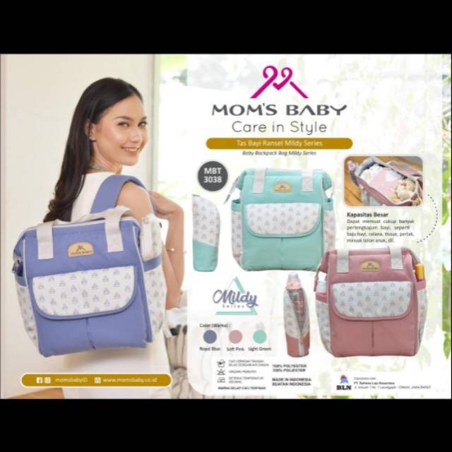 MOM'S BABY Tas Bayi Ransel Mildy Series MBT 3038 / Tas Ransel Perlengakapan Bayi New seriries mildy