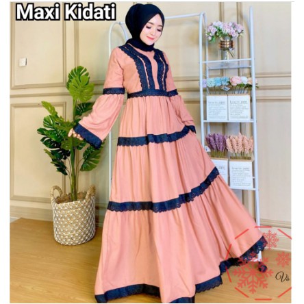 Gamis Wanita Syari Premium Nandia syari Set Khimar Brokat Terbaru 2021 Rahma & Khimar Termurah